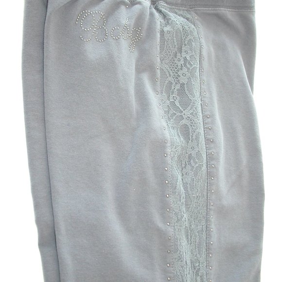 Grey Gym Pants with Lace and Sparkle Stones - Picture 12 of 12